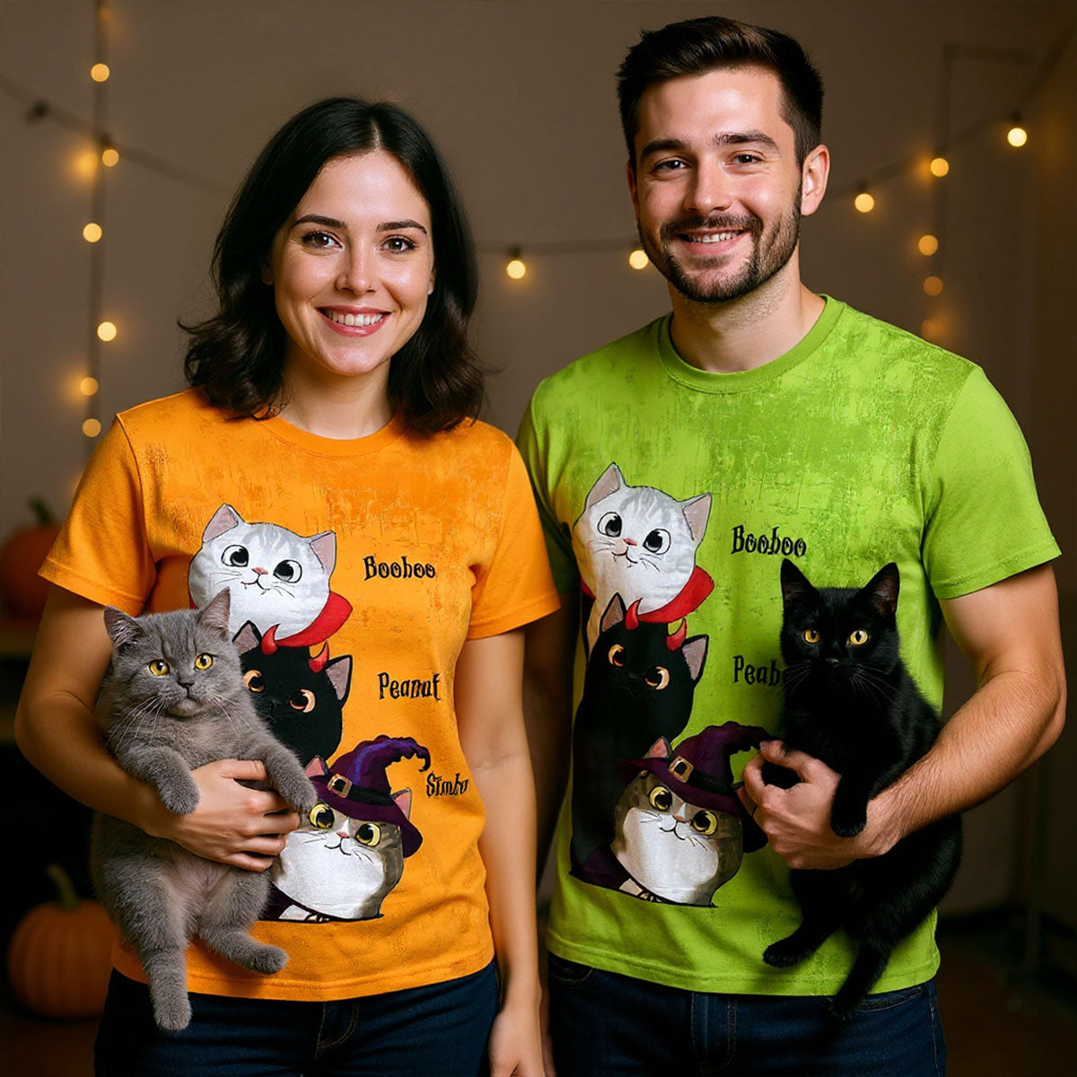Peeking Halloween Cats Spooky Vibe - Personalized 3D Shirt
