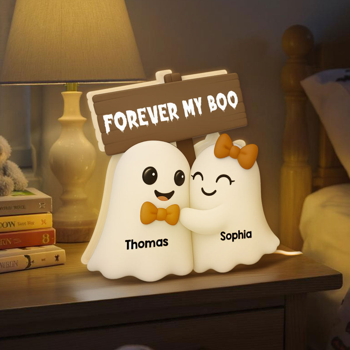 Halloween Boo Couple Personalized LED Light Box, Halloween Home Decoration