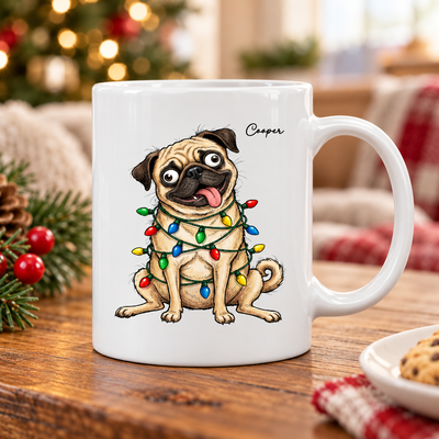 Custom Pet Portrait Quirky Silly Dog - Personalized Mug - Funny Christmas Gift For Dog Lover