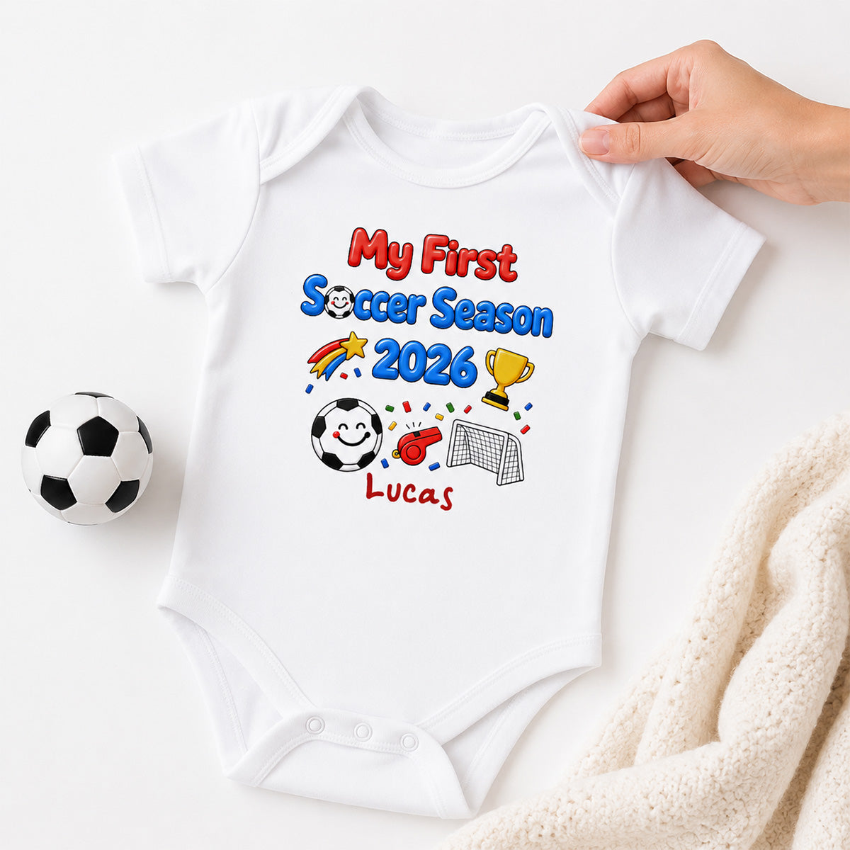 My First World Cup 2026 Baby Custom Name - Personalized Baby Apparel - 2026 Soccer World Champion Keepsake For Baby
