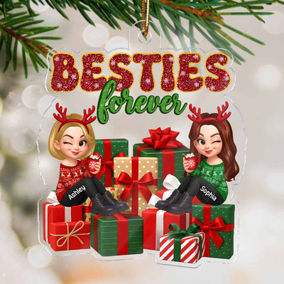 There's No Greater Gift Than Friendship Christmas - Personalized Acrylic Ornament - Gift For Besties