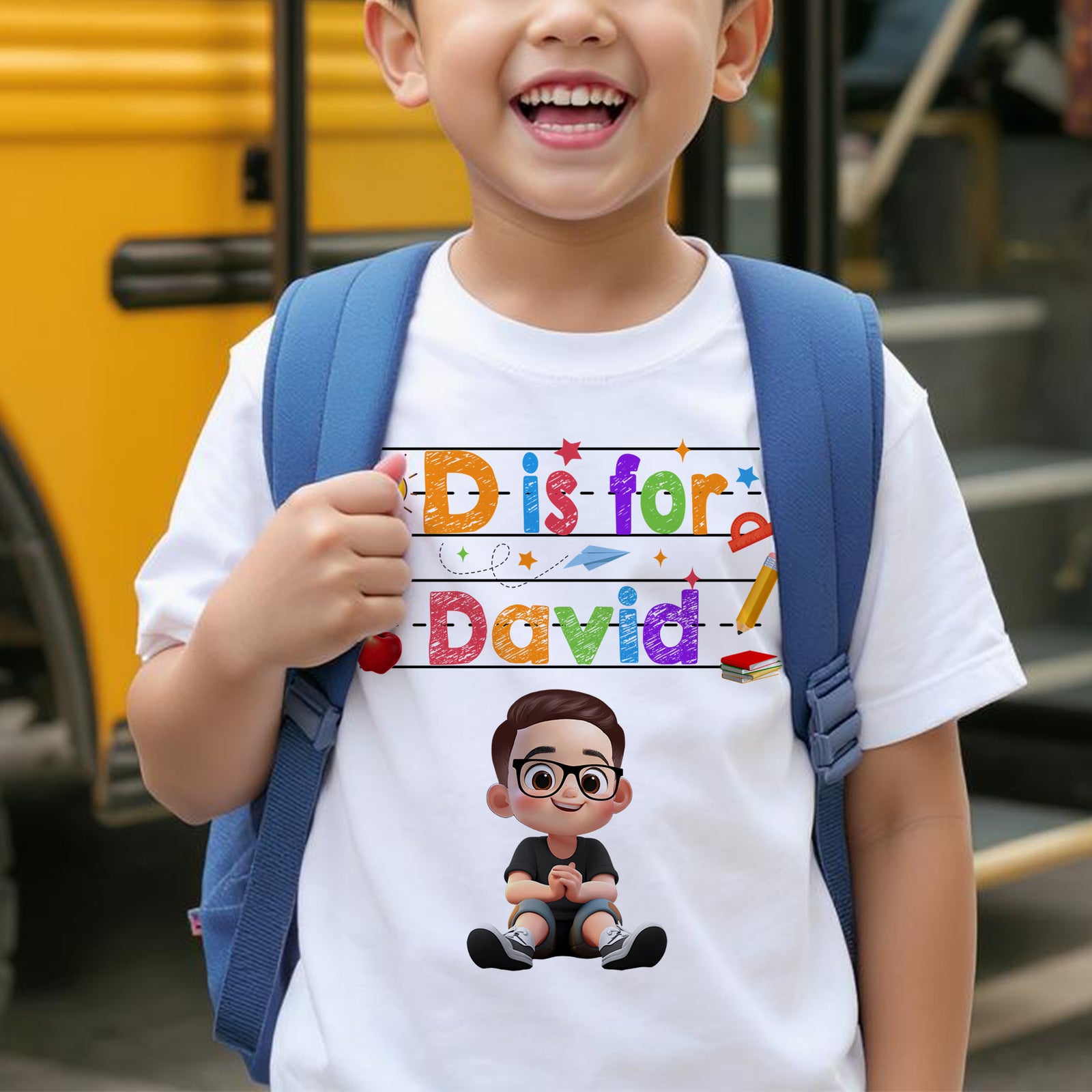 Custom Name  Back To School Kids Shirt, Personalized Alphabet Kids Shirt