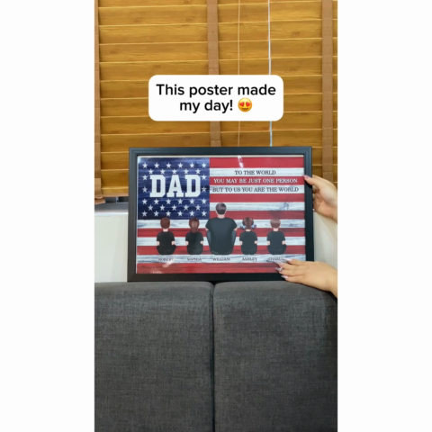 DAD GRANDPA You Are The World Nation Flag - Personalized Poster - Gift For Proud American Dad, Grandpa