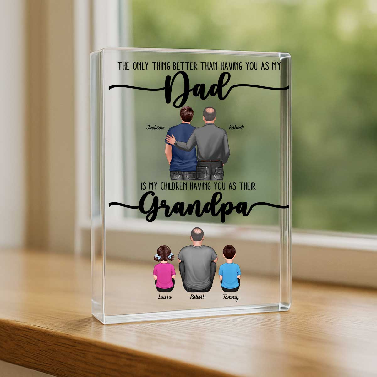 The Only Thing Better Than Dad Grandpa Back View Personalized Acrylic Block, Father's Day gift from Son