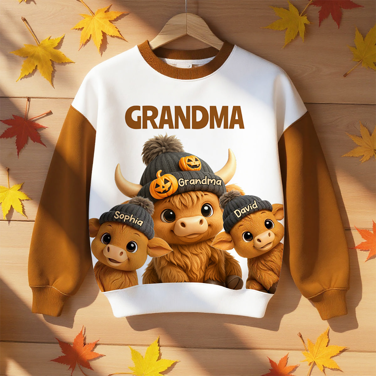 Mama Grandma Cow Personalized Sweatshirt, Cozy Fall Sweatshirt