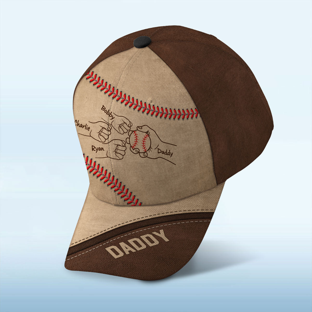 Baseball Dad Grandpa Fist Bump Personalized Classic Cap