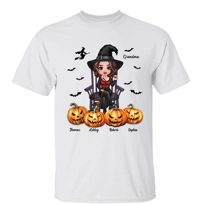 Halloween Grandma Sitting On Chair Witch Pumpkins Personalized Shirt