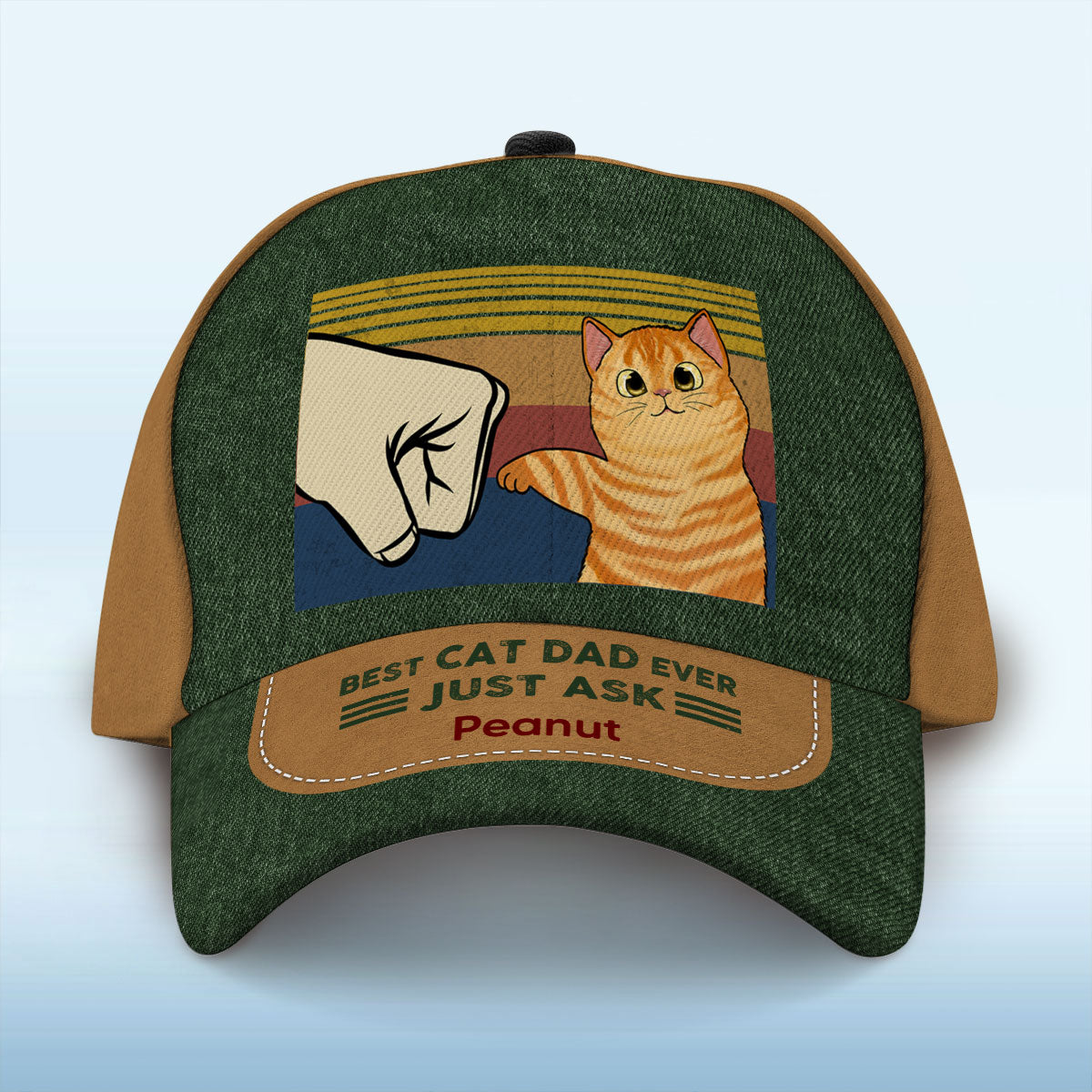 Best Cat Dad Ever Fluffy Cat Personalized Classic Cap, Gift For Cat Dad, Gift For Him