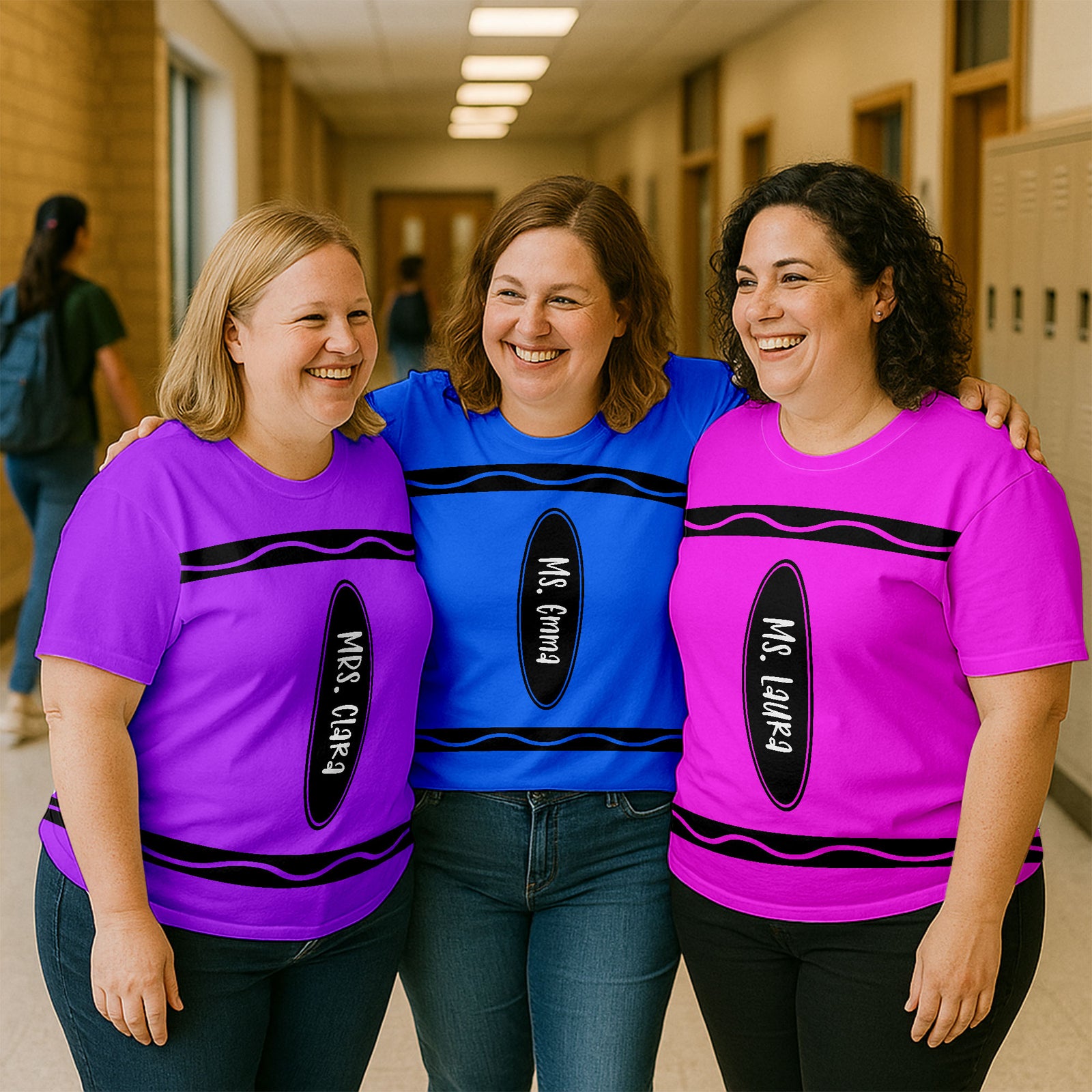 Crayon Theme Personalized Group Matching Shirt, Halloween Costume For Teachers
