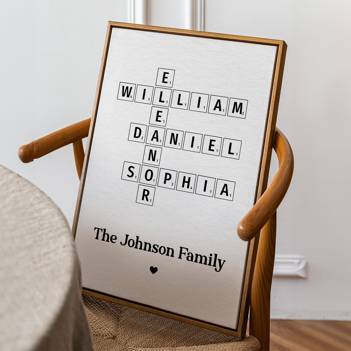 Family Crossword Art - Created In A Moment, Treasured Forever Personalized Poster