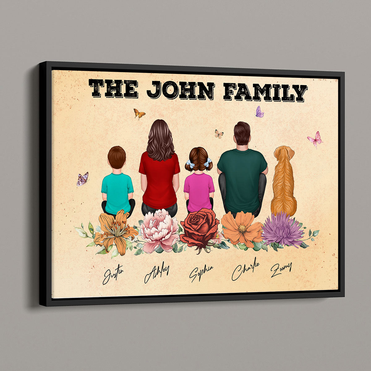 Family Birth Month Flower Personalized Poster, Gift, Father's Day Gift