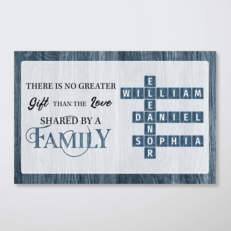 No Greater Gift Than Family Love Crossword Puzzle Art Personalized Poster, Unique & Meaningful Gift For Family
