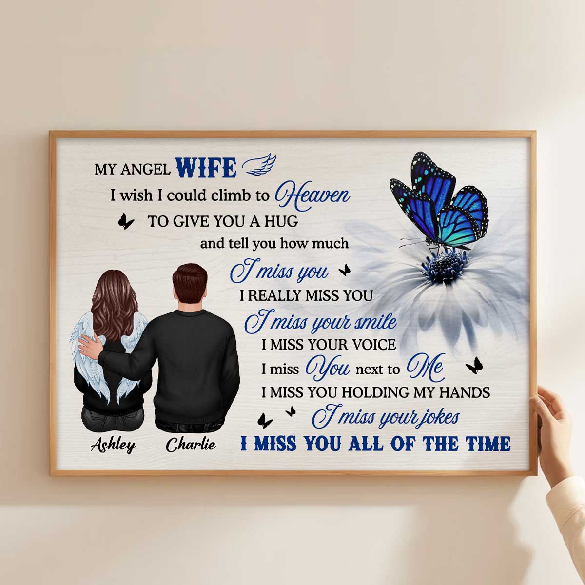 Butterfly I'm Not A Widow Even Death Can't Stop Me Loving Him Memorial Personalized Poster