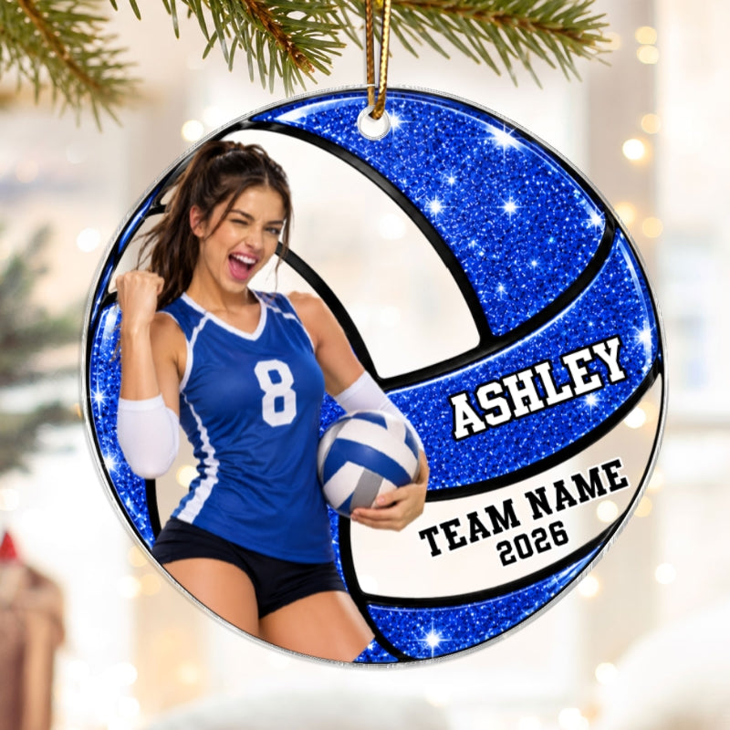 Volleyball Player Photo Upload - Personalized Acrylic Ornament - Christmas Gift For Volleyball Players, Daughter, Granddaughter, Volleyball Lovers