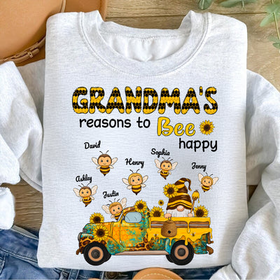 Gnome Grandma's Reasons to be Happy Personalized Sweatshirt, Cozy Fall Sweatshirt for Grandma
