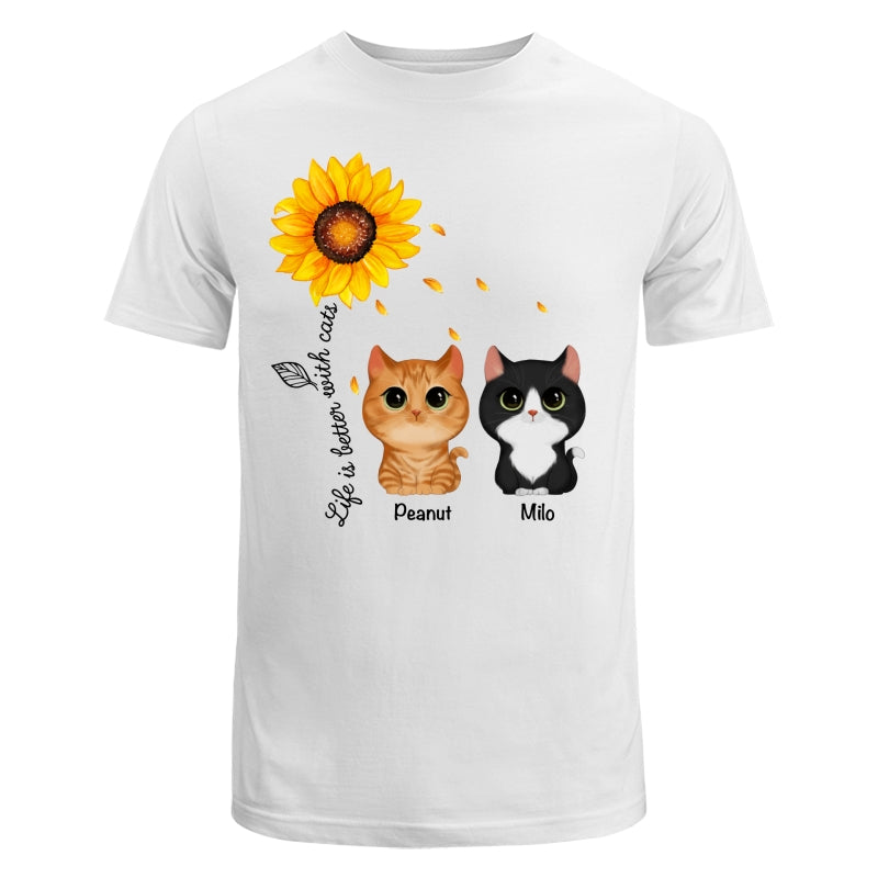 Watercolor Cute Cats Under Sunflower Personalized Shirt