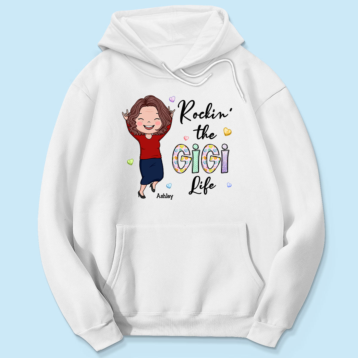 Rockin' The Nana Life Vector Woman Colorful Personalized Shirt