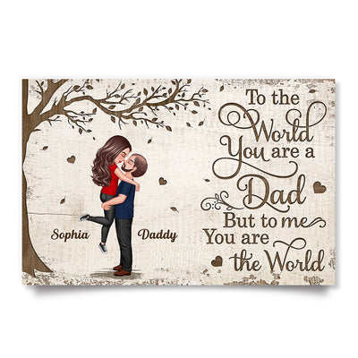 Father Daughter Hugging Under Tree Personalized Poster