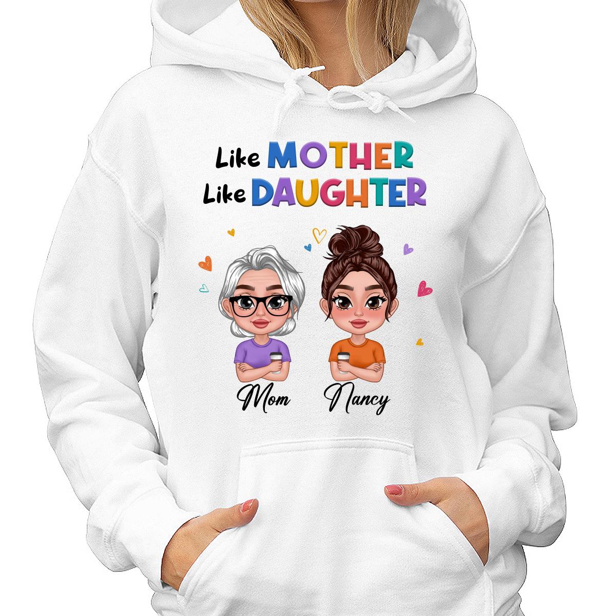 Like Mother Like Daughter Colorful Pattern Doll Women Thick Lips Personalized Shirt