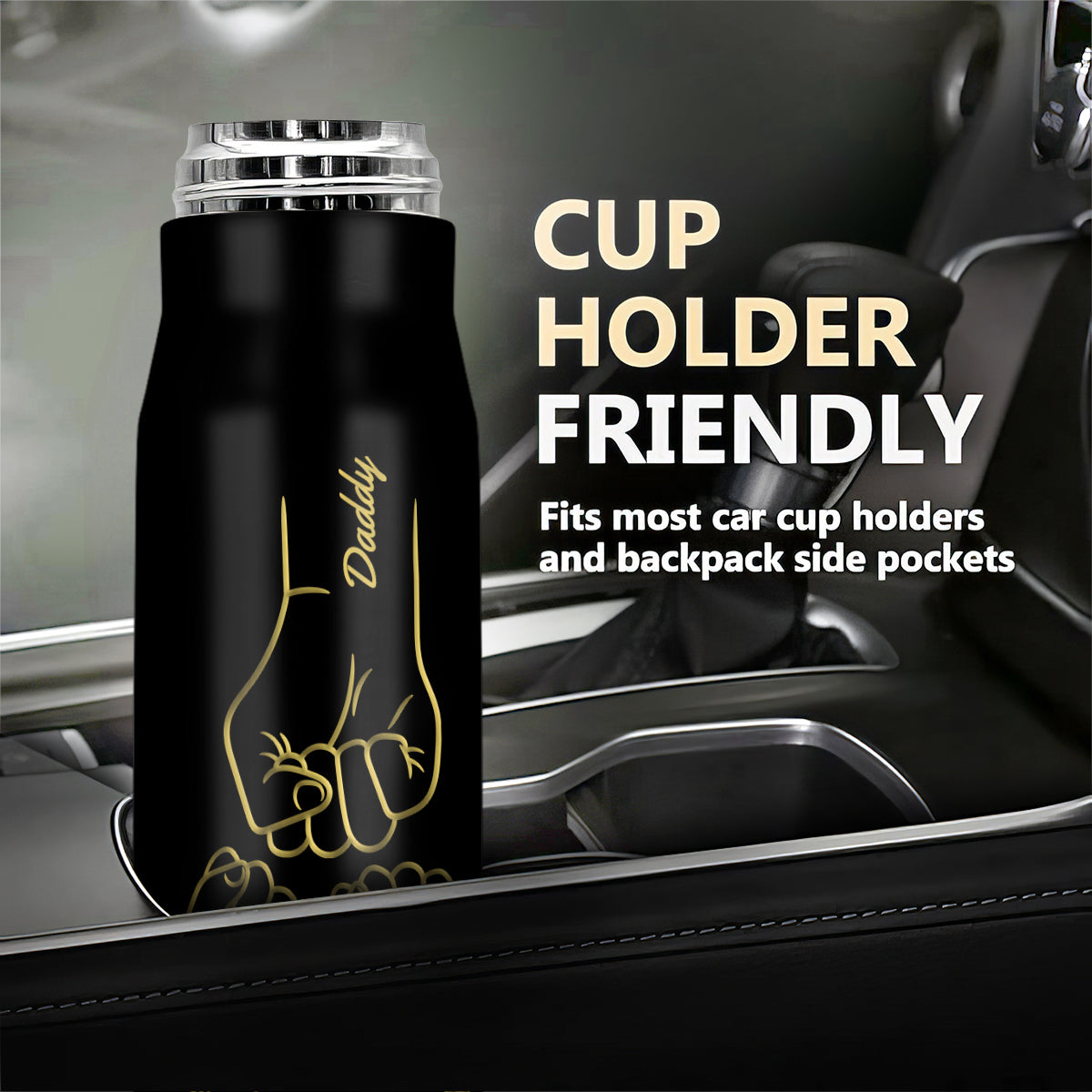 Best Dad Ever Fist Bump Outline Personalized Bullet Tumbler, Gift For Dad, Gift For Husband