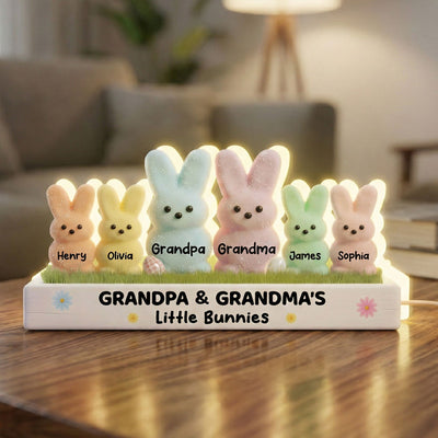 Easter Grandma & Grandpa Little Bunnies - Personalized Light Box - Gift For Grandparents, Easter Decoration