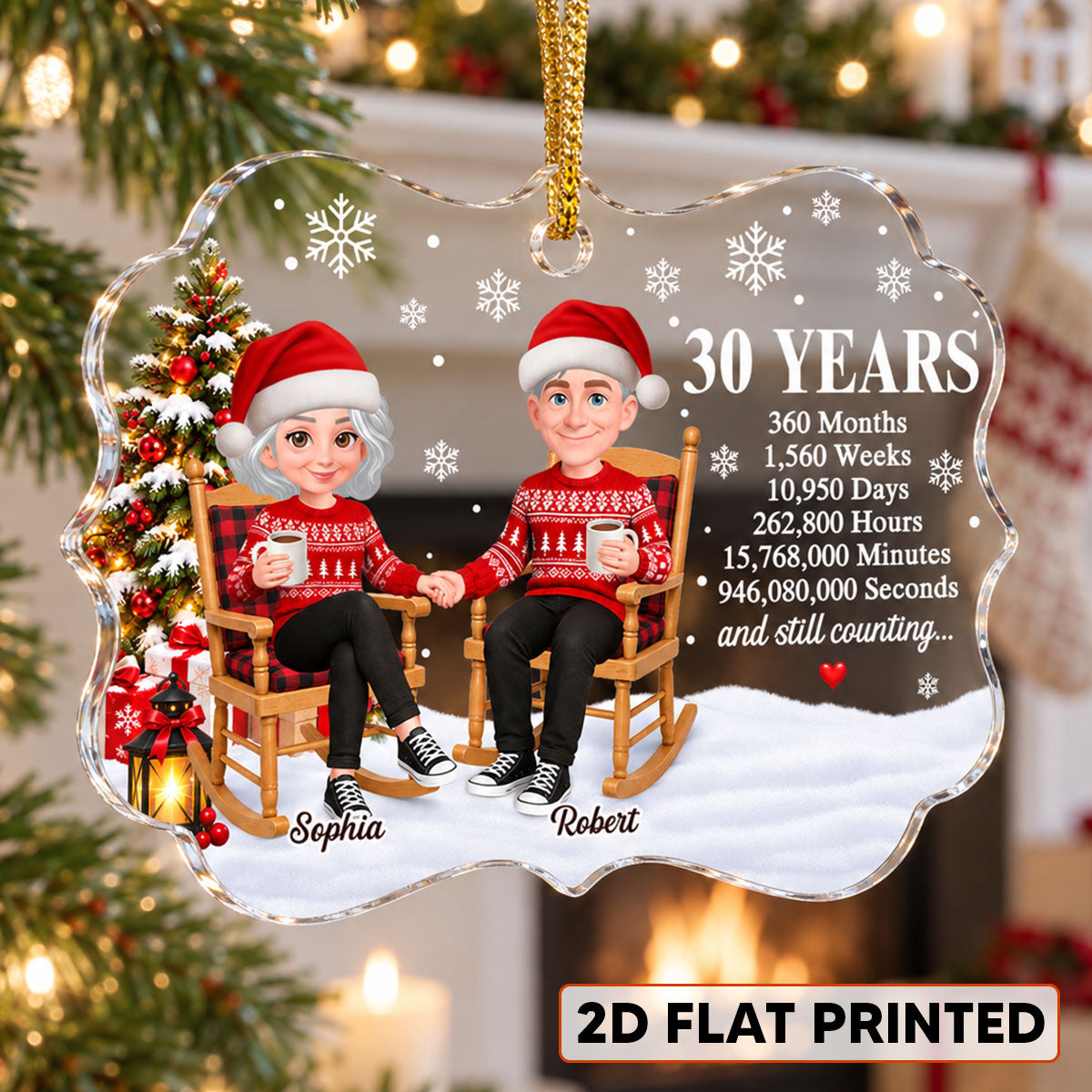 30 40 50 Years & Still Counting - Personalized Acrylic Ornament - Christmas Gift For Wife Husband Dad Mom