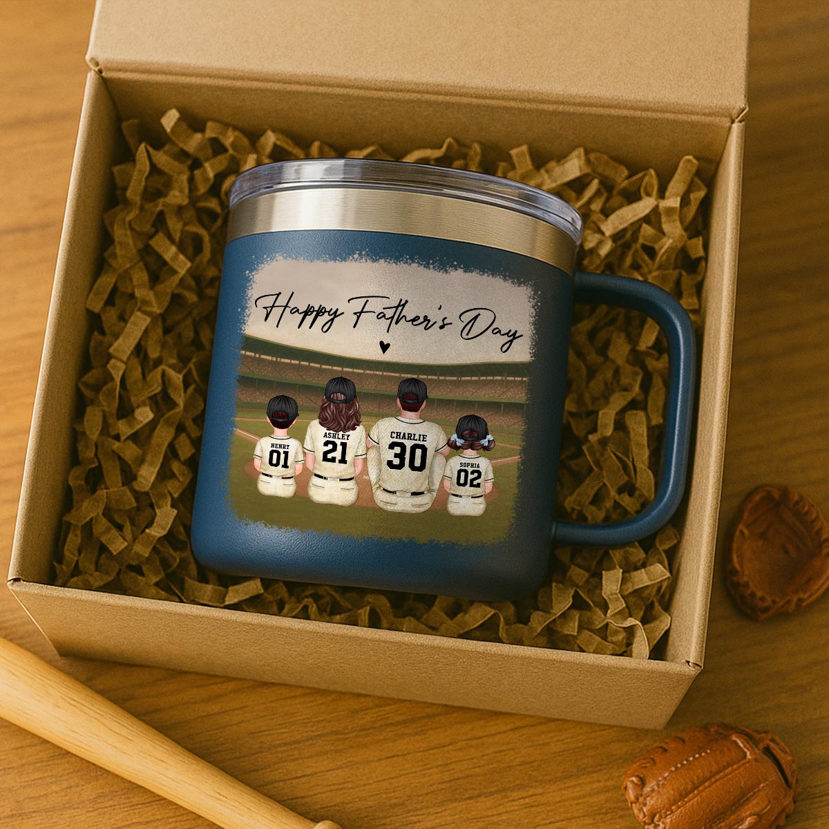 Retro Vintage Baseball Daddy's Dream Team Personalized Stainless Steel Tumbler, Gift For Dad