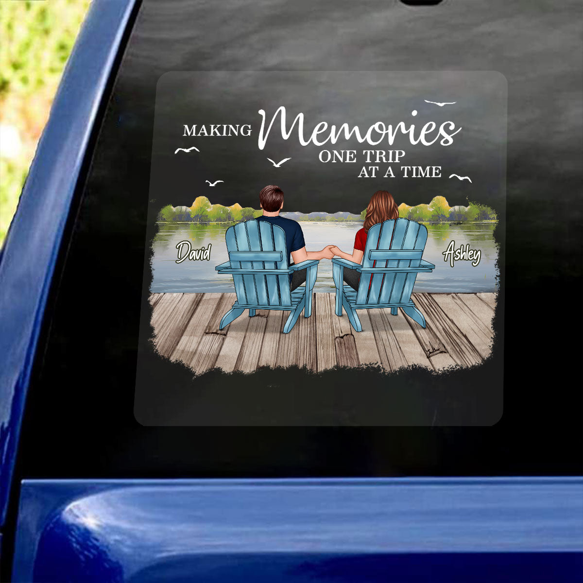 Couple You & Me We Got This Sitting Back View Personalized Decal