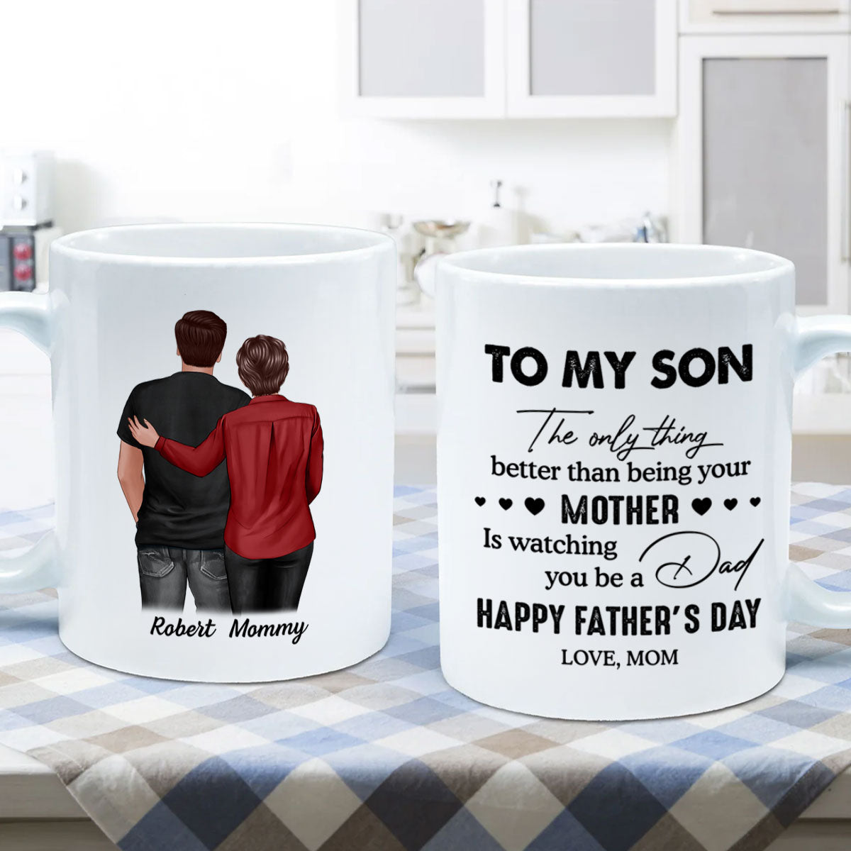 To My Son From Mom Personalized Mug, Father‘s Day Gift For Son
