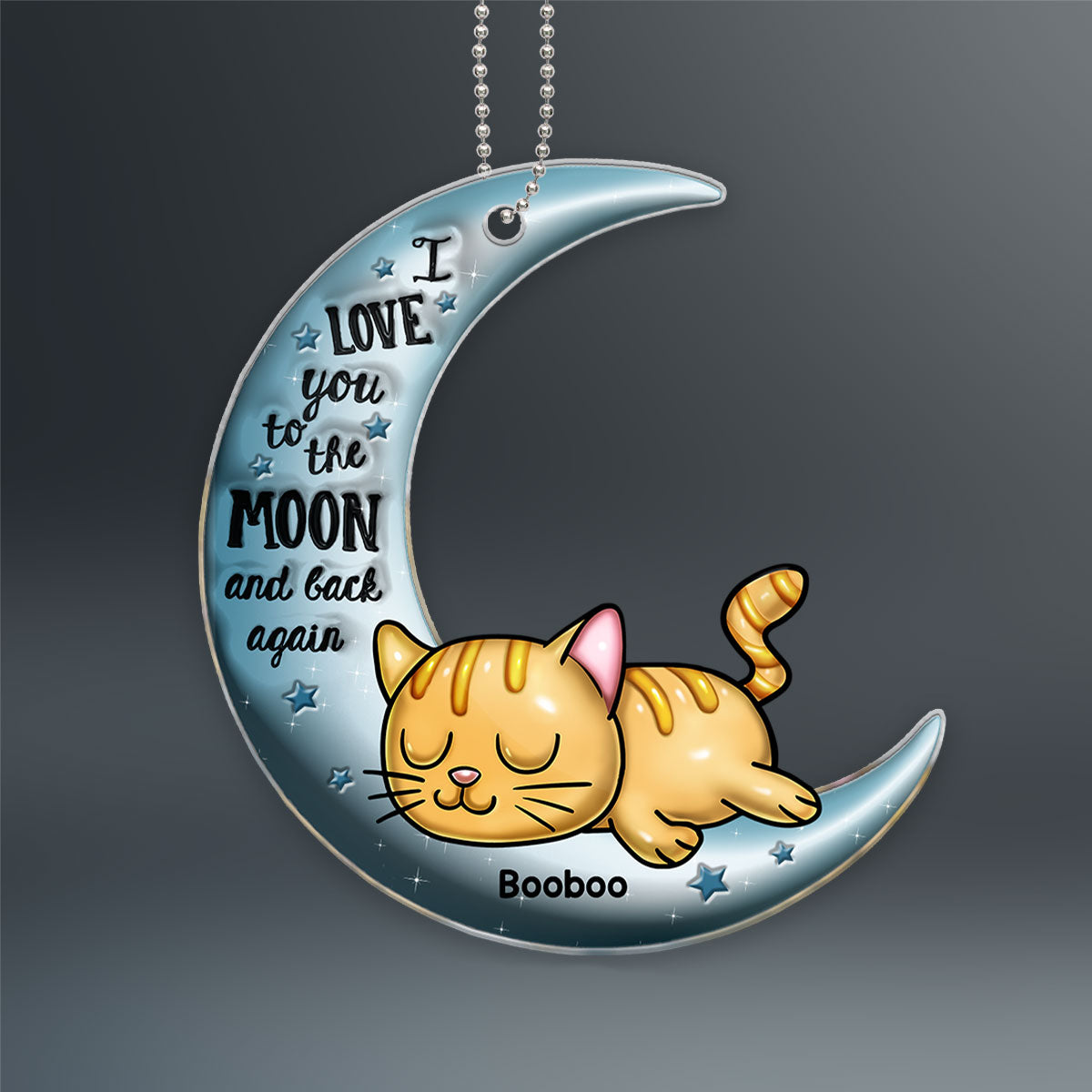 Cute Sleeping Cat Personalized Car Ornament, Gift For Cat Lovers