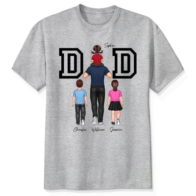 DAD Piggy Back Happy Father‘s Day Personalized Shirt