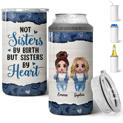 Denim Cool Doll Besties Personalized 4 In 1 Can Cooler