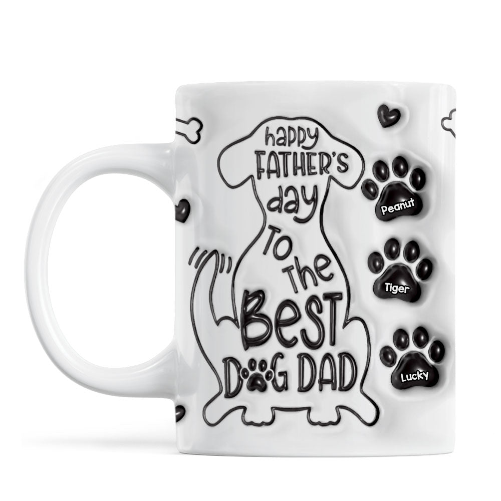 Happy Father Day To The Best Dog Dad Personalized 3D Inflated Printed Mug