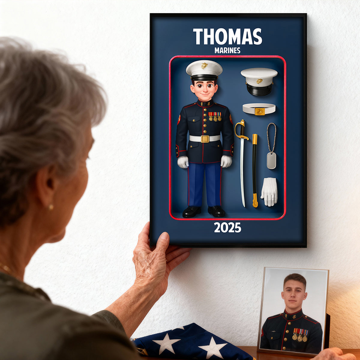 Marines Action Figure 3D Effect - Personalized Poster - Special Gift For The Marines