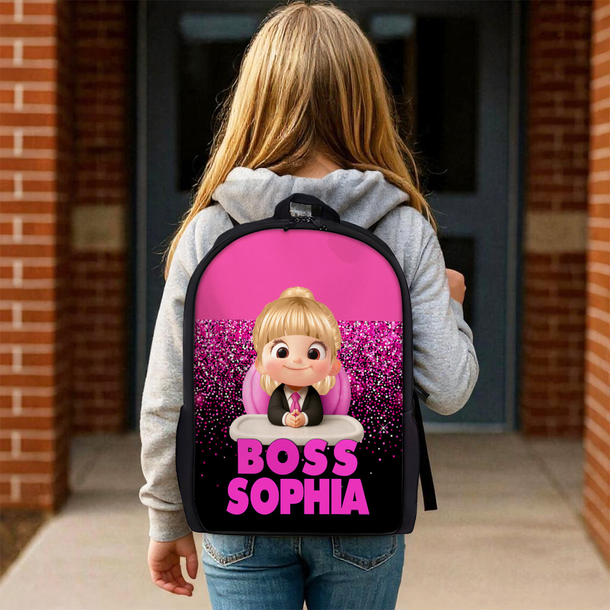 Kid Baby Boss Personalized Backpack, Toddler Elementary Kids Backpack, Back to School Backpack for Boys, Girls