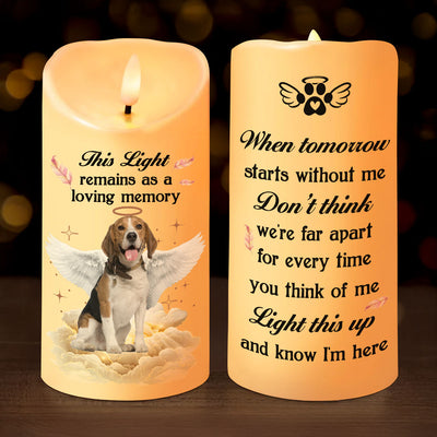 When Tomorrow Starts Without Me Pet Loss Memorial Personalized LED Candle, Custom Photo Sympathy Gift