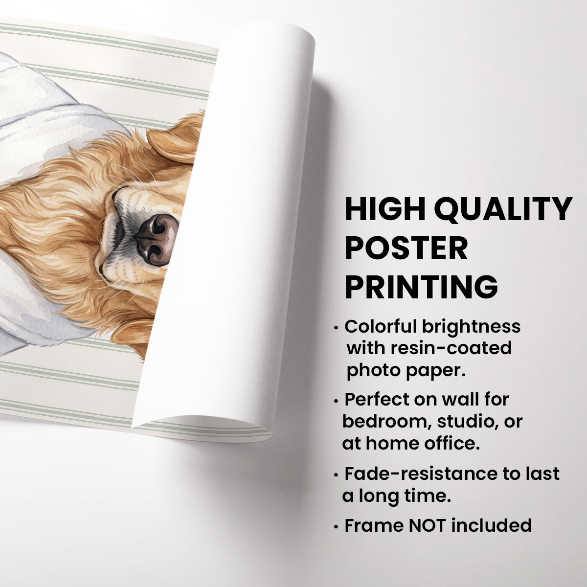 Custom Bathroom Pet Portrait From Photo - Personalized Poster - Funny Bathroom Decor For Pet Lovers