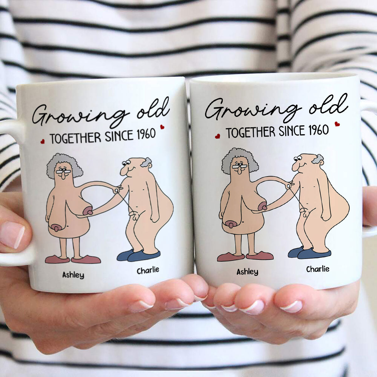 Want To Grow Old With You Funny Old Couple Anniversary Keepsake  Gift Personalized Mug