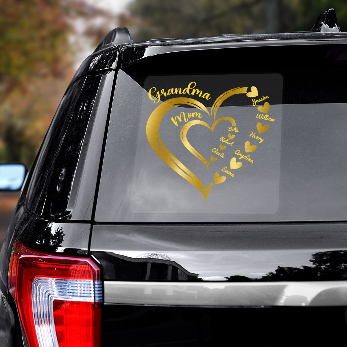 Grandma Mom Heart In Heart Decor Gift Personalized Decal