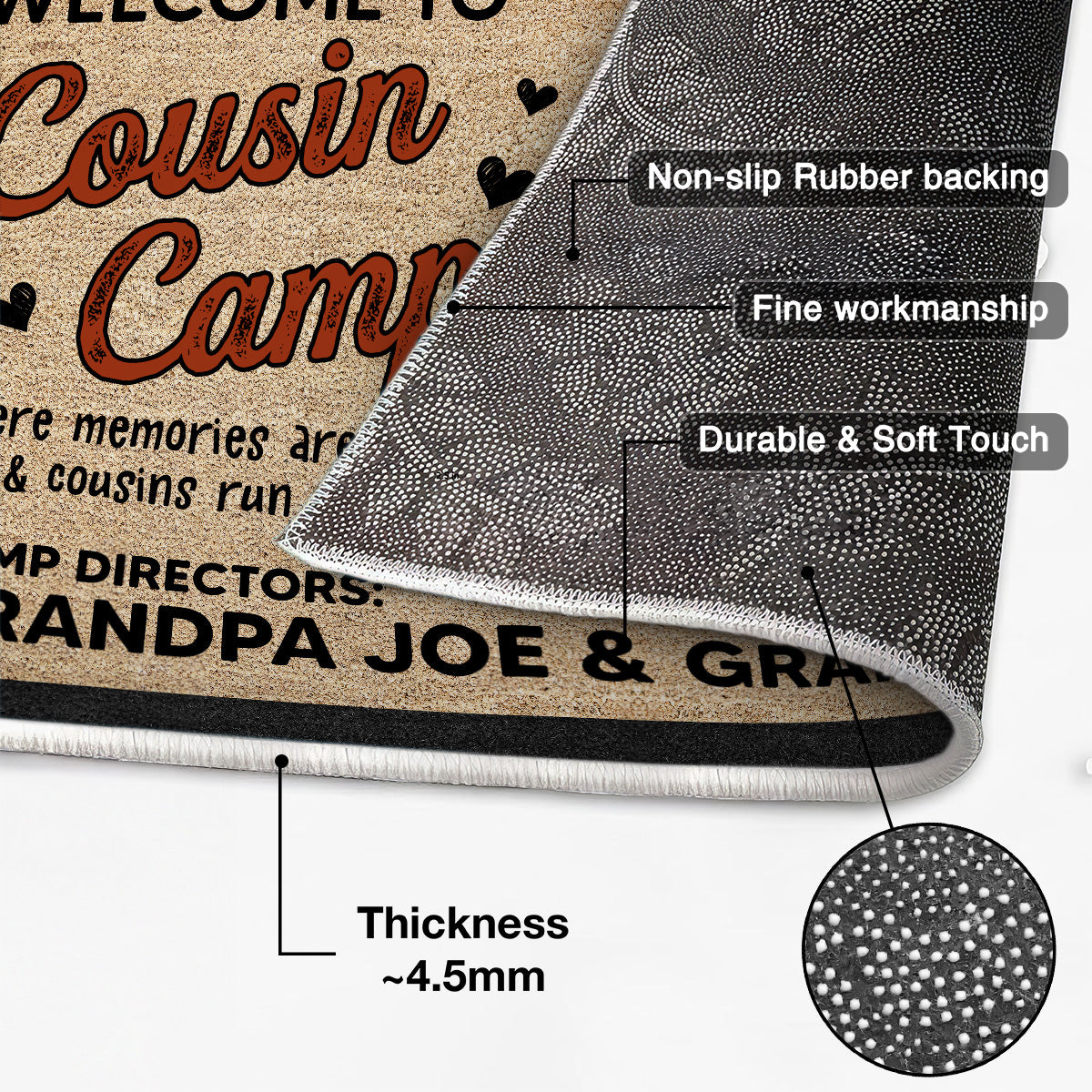Welcome To Cousin Camp Grandparents House Personalized Doormat
