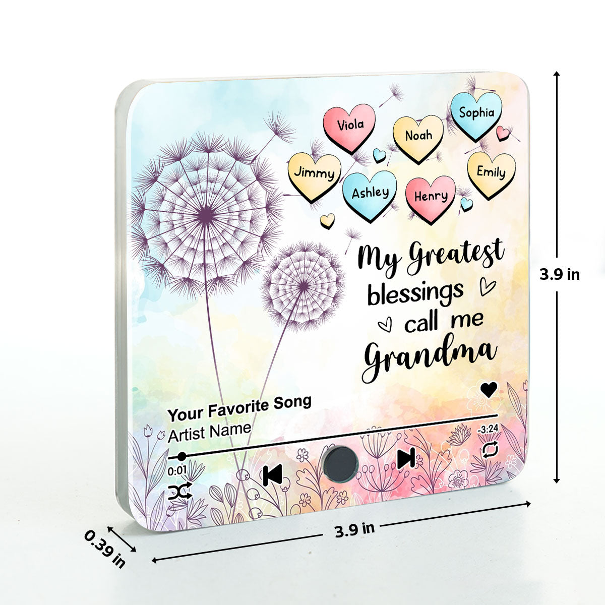 My Greatest Blessing Call Me Grandma Personalized Music Fridge Magnet, Custom Any Song You Want, Birthday, Gift for Grandma