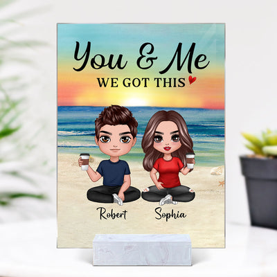 Doll Couple Sitting Gift For Him Gift For Her Personalized Acrylic Plaque