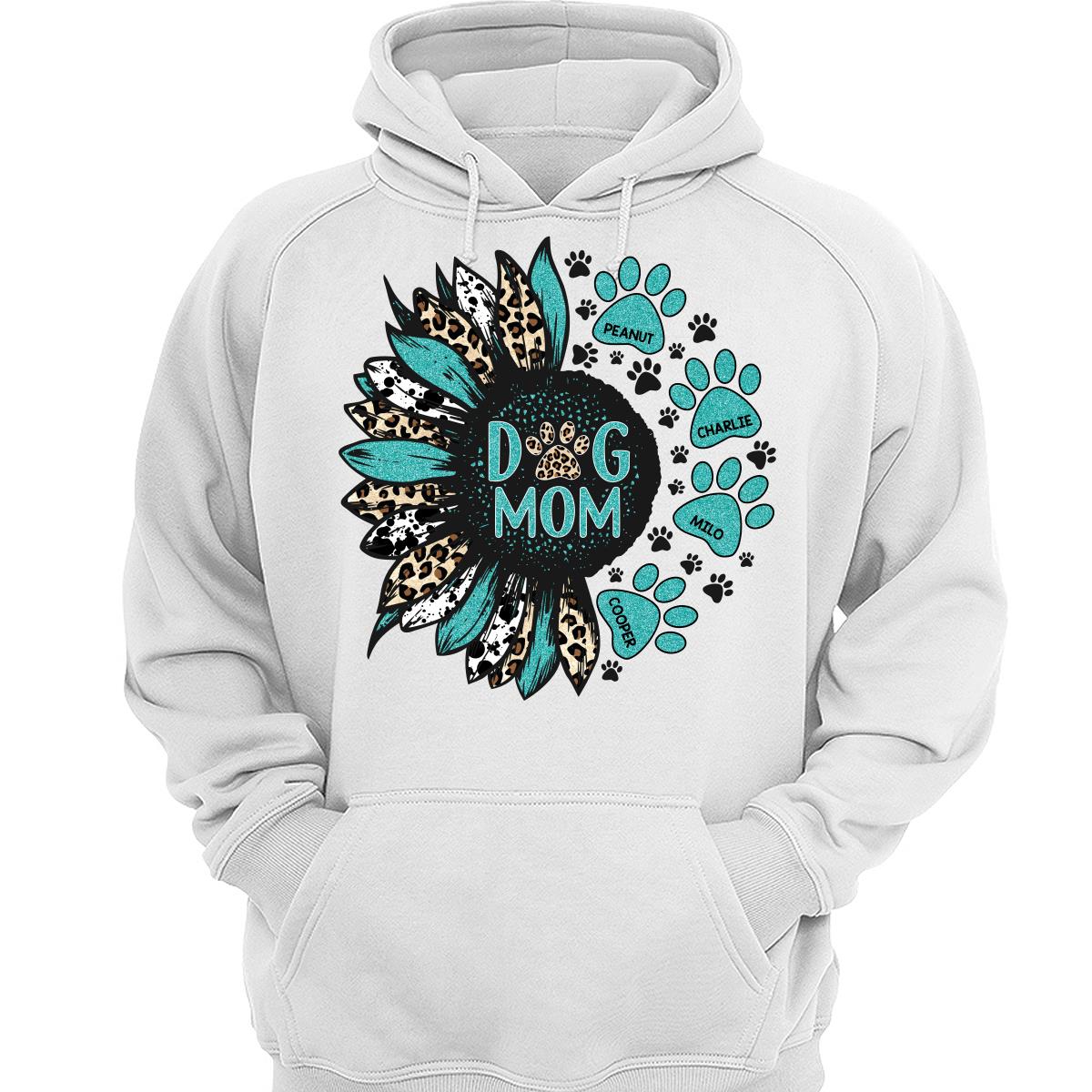Sunflower Turquoise Cowhide Leopard Dog Cat Mom Personalized Shirt