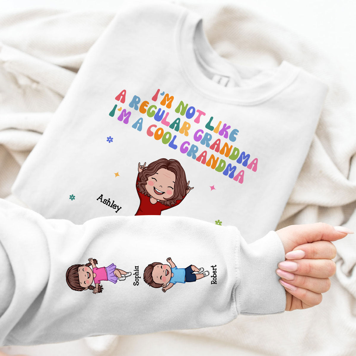 I'm Not Like A Regular Grandma, I'm A Cool Grandma Personalized Sweatshirt, Gift For Grandma