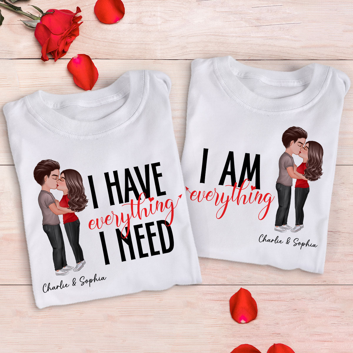 Couple Everything Valentine‘s Day Personalized Matching Shirts [Set of 2 Shirts]