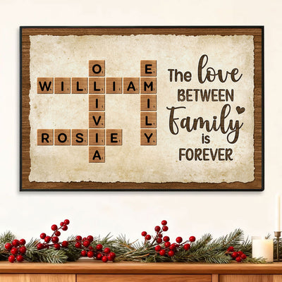 Together We Make A Family Crossword Art - Personalized Poster - Sentimental Gift for Grandma Grandpa Grandparents