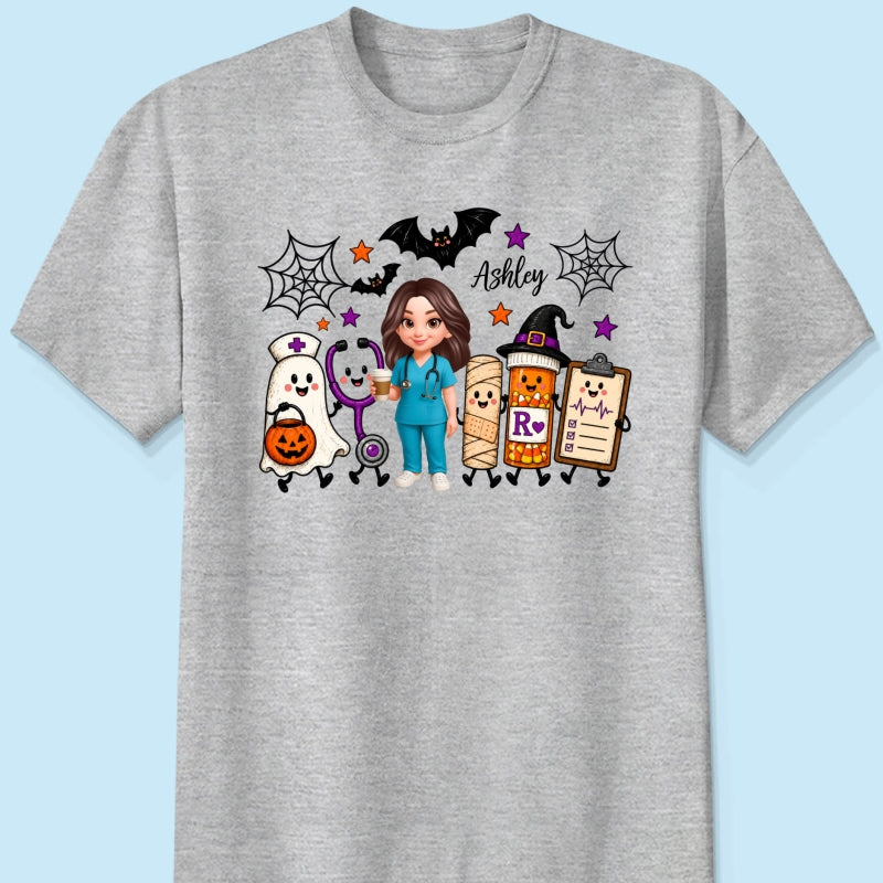 Halloween Cute Nurse Things - Personalized Shirt - Halloween Shirt For Nurse