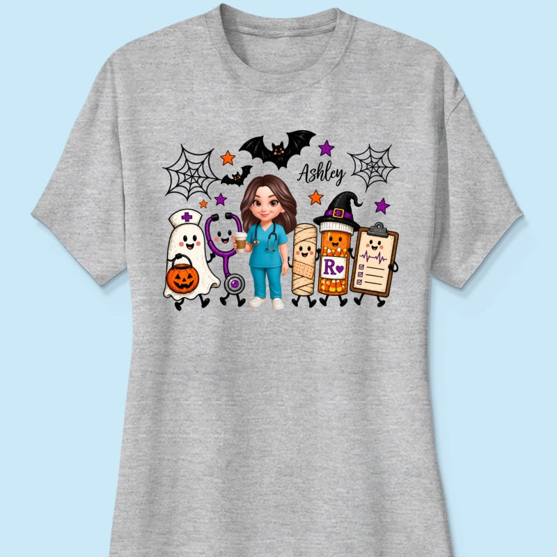 Halloween Cute Nurse Things - Personalized Shirt - Halloween Shirt For Nurse
