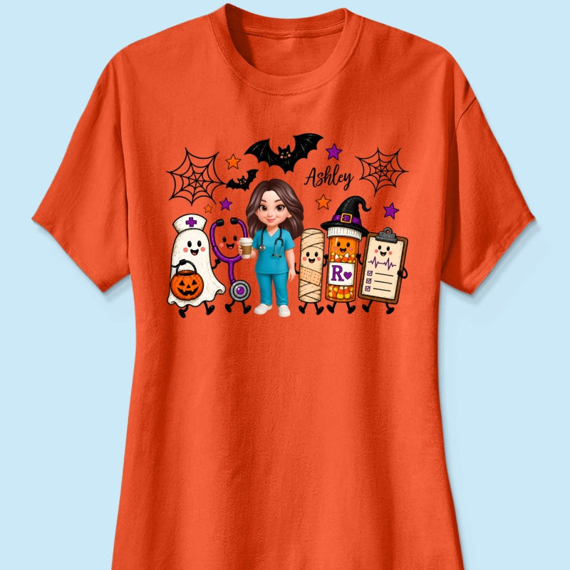 Halloween Cute Nurse Things - Personalized Shirt - Halloween Shirt For Nurse