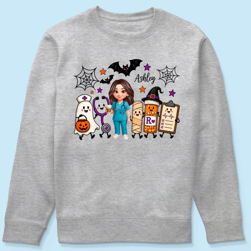 Halloween Cute Nurse Things - Personalized Shirt - Halloween Shirt For Nurse